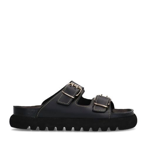 Claquettes en cuir avec détails - noir - Sacha - Modalova