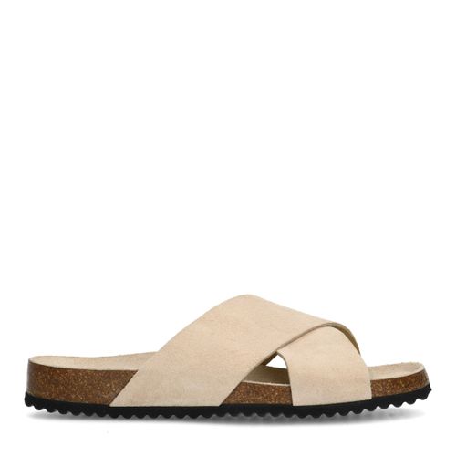 Claquettes en daim - beige - Sacha - Modalova