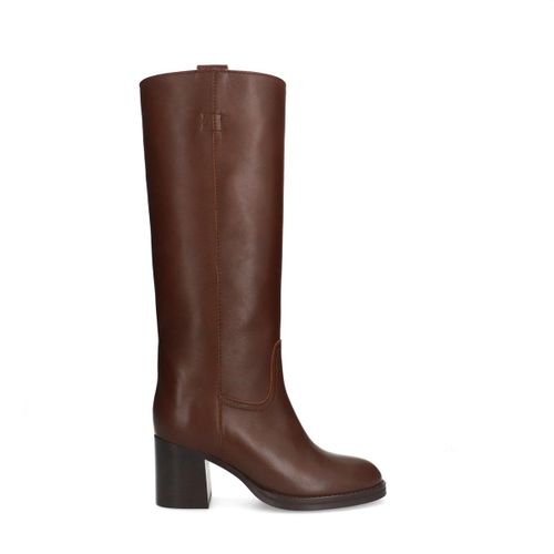 Bottes hautes en cuir - marron - Sacha - Modalova