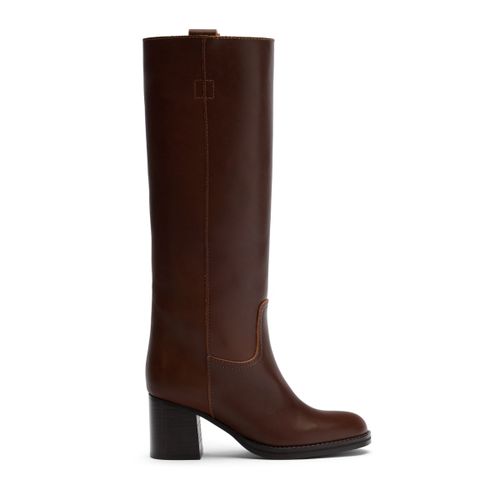 Bottes hautes en cuir - marron - Sacha - Modalova