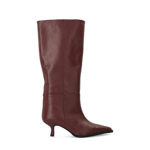 Bottes hautes à talon en cuir - rouge - Sacha - Modalova
