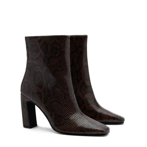 Bottines à talon serpent - marron - Sacha - Modalova