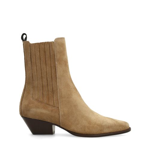 Beige suède western laarsjes - Sacha - Modalova