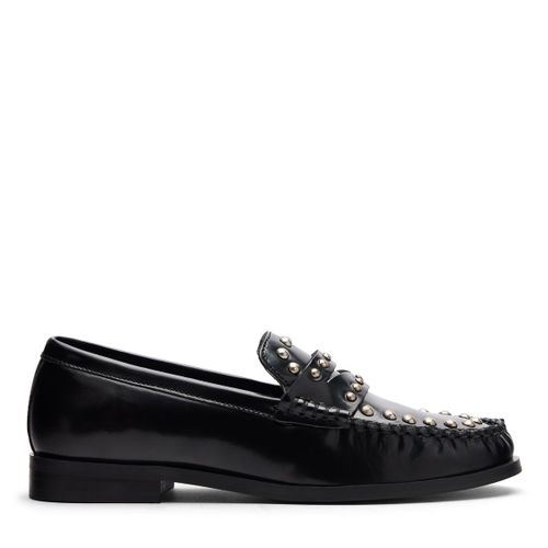 Mocassins en cuir avec clous - noir - Sacha - Modalova