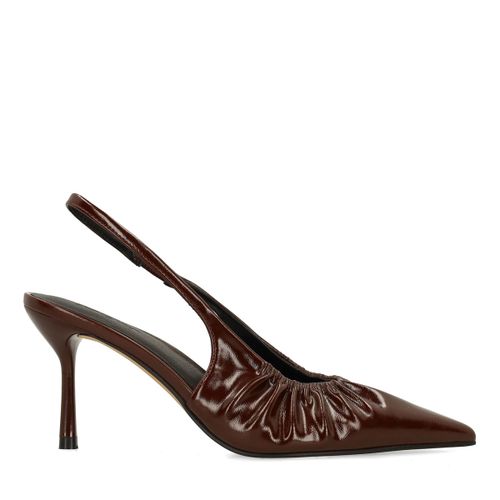 Escarpins slingback avec effet plissé - rouge bourgogne - Sacha - Modalova