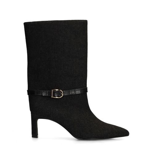 Bottines à talon en denim - noir - Sacha - Modalova