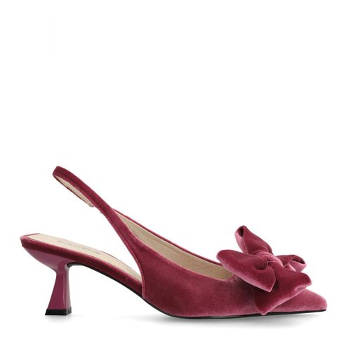 Escarpins slingback en velours avec nœud - rose - Sacha - Modalova