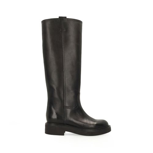 Bottes hautes en cuir - noir - Sacha - Modalova