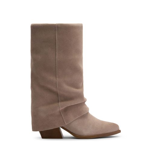 Bottes en daim avec rabat - beige - Sacha - Modalova