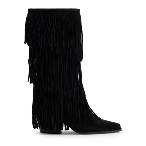 Santiags en daim avec franges - noir - Sacha - Modalova