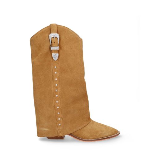 Santiags en daim avec rabat - beige - Sacha - Modalova