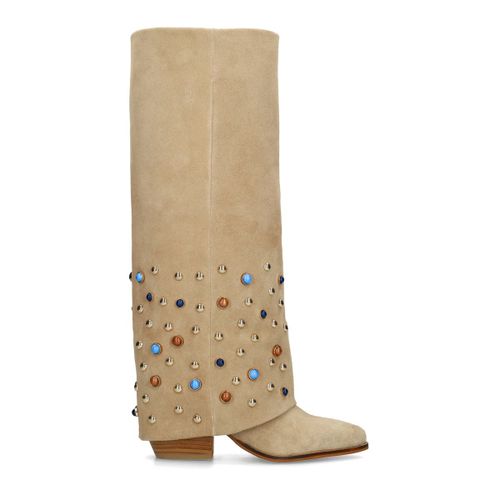 Bottes en daim avec rabat et clous - Sacha - Modalova