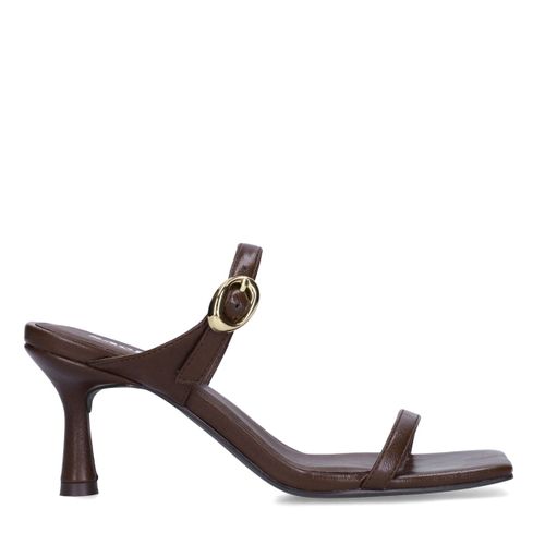 Sandales à talon en cuir - marron - Sacha - Modalova