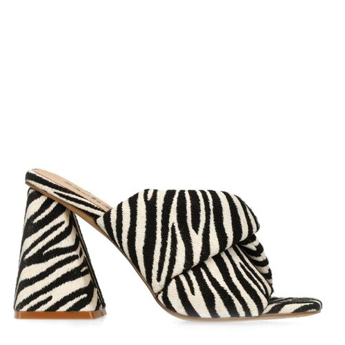 Mules à talon avec imprimé zèbre - Sacha - Modalova