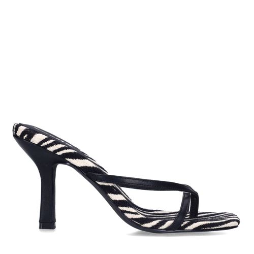 Mules à talon avec imprimé zèbre - Sacha - Modalova