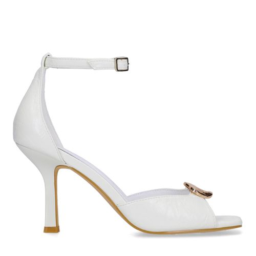 Sandales à talon en cuir - blanc - Sacha - Modalova