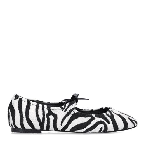 Ballerines avec imprimé zèbre - noir - Sacha - Modalova