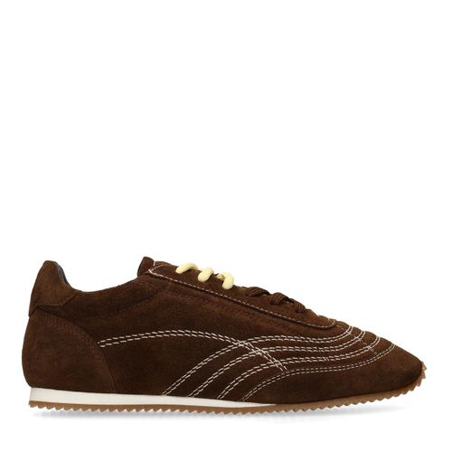 Baskets en daim avec double lacets - marron foncé - Sacha - Modalova