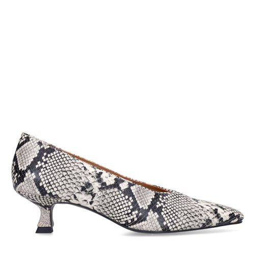 Escarpins en cuir avec imprimé serpent - Sacha - Modalova