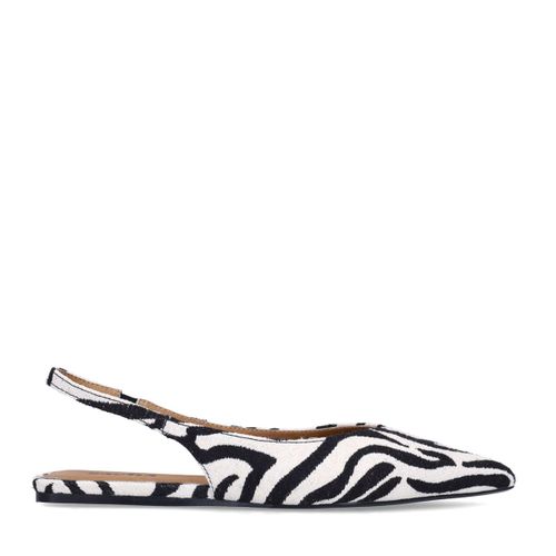 Chaussures slingbacks avec imprimé zèbre - noir - Sacha - Modalova