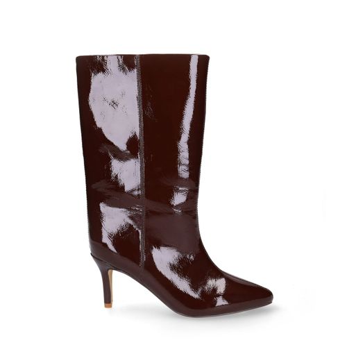 Bottines à talon vernies - marron - Sacha - Modalova