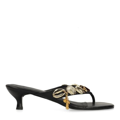 Mules à talon en cuir - noir - Sacha - Modalova
