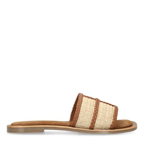 Claquettes en raphia - marron - Sacha - Modalova