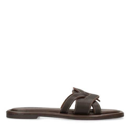Claquettes en cuir - marron - Sacha - Modalova