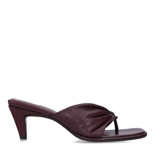 Claquettes à talon en cuir - rouge - Sacha - Modalova