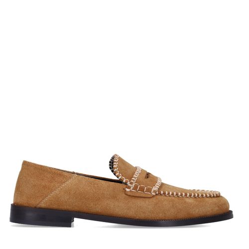 Mocassins en daim avec surpiqûres - marron - Sacha - Modalova
