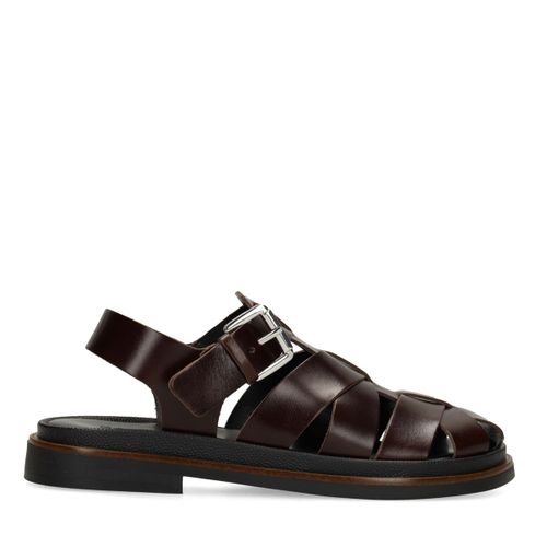 Sandales en cuir - marron foncé - Sacha - Modalova