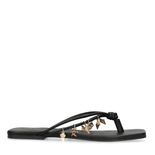 Claquettes en cuir avec charms - noir - Sacha - Modalova