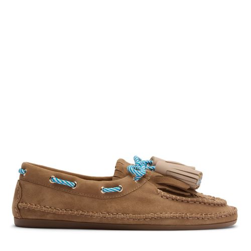 Chaussures bateau en daim avec franges - Sacha - Modalova
