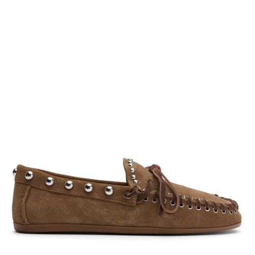 Chaussures bateau en daim avec clous - marron - Sacha - Modalova