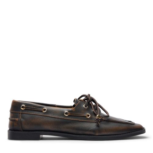 Chaussures bateau en cuir - marron - Sacha - Modalova