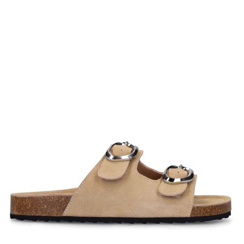 Claquettes en daim - beige - Sacha - Modalova