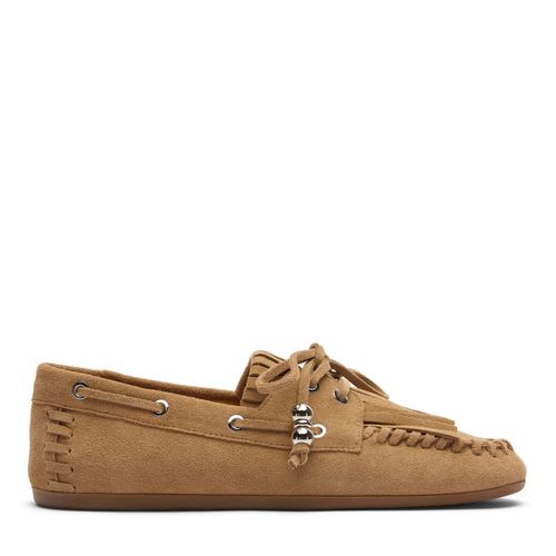 Chaussures bateau en daim - cognac - Sacha - Modalova