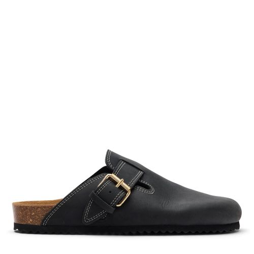 Sabots en cuir avec boucle - noir - Sacha - Modalova