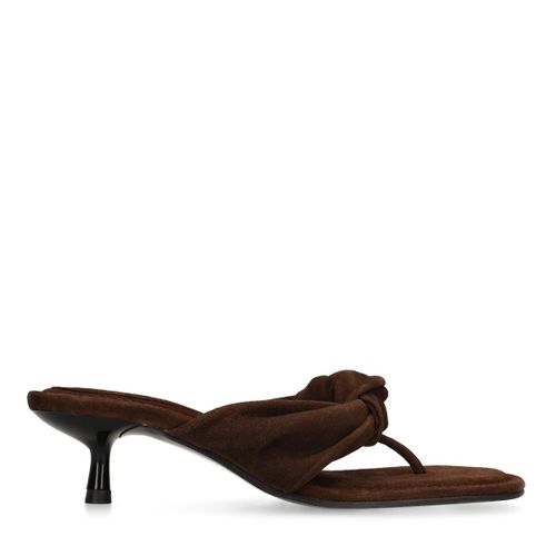 Mules à talon en daim - marron - Sacha - Modalova