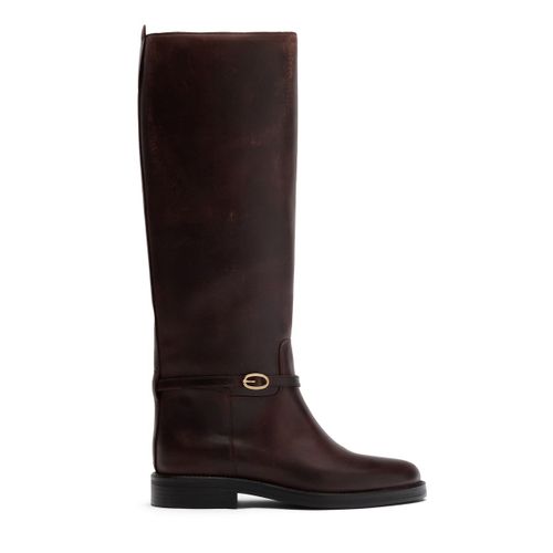 Bottes hautes en cuir avec boucle amovible - marron - Sacha - Modalova