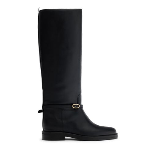 Bottes hautes en cuir avec boucle amovible - noir - Sacha - Modalova