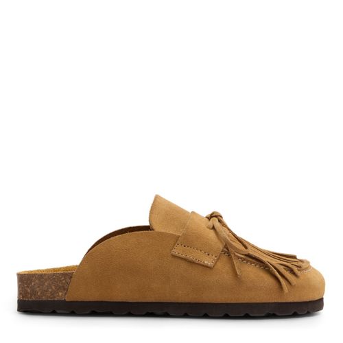 Sabots en daim avec franges - taupe - Sacha - Modalova