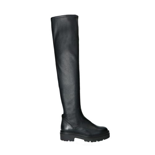 Chelsea boots hautes en cuir et synthétique - noir - Sacha - Modalova
