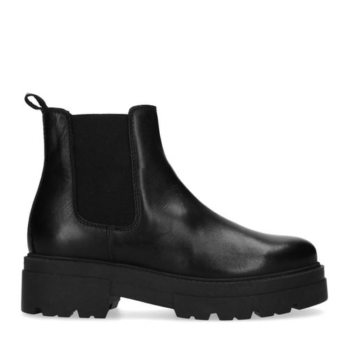 Chelsea boots courtes en cuir - noir - Sacha - Modalova