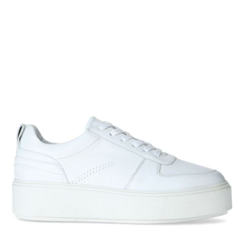 Baskets en cuir avec semelle plateforme - blanc - Sacha - Modalova
