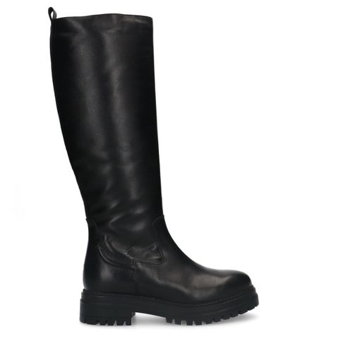 Bottes hautes en cuir - noir - Sacha - Modalova