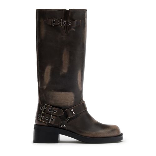 Bottines motardes à boucles - gris délavé - Sacha - Modalova