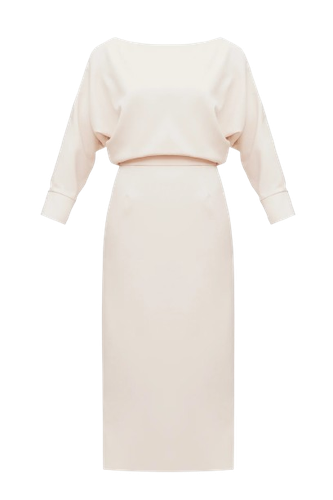 AGALIA cream off-the-shoulder midi dress - UNDRESS - Modalova