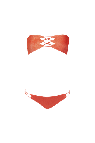 Hava Bikini in Shiny Orange - Bottom - Sara Cristina - Modalova