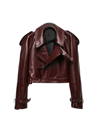 Cropped trench leather jacket - AFTERHOURS - Modalova